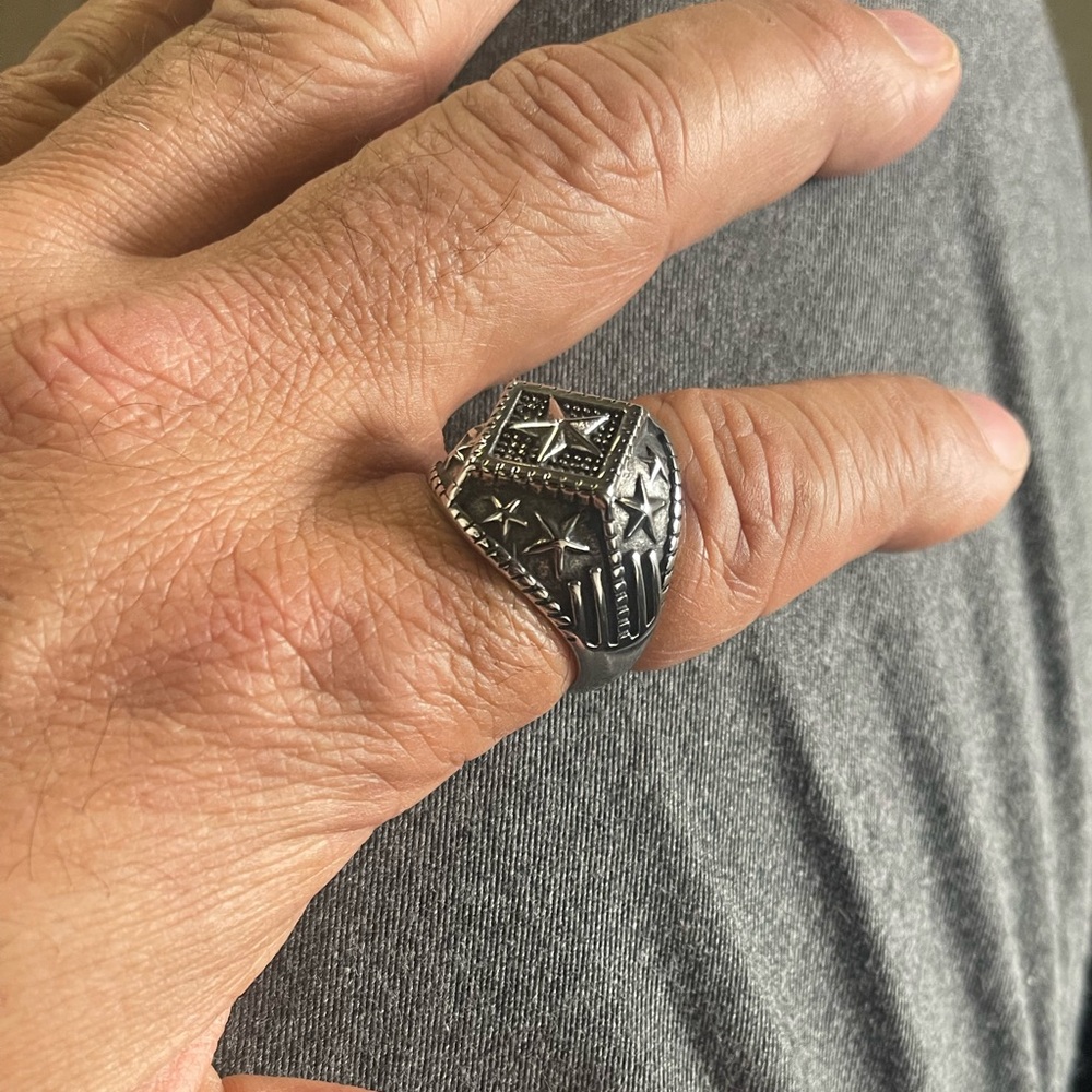 Men's Silver color Star Ring